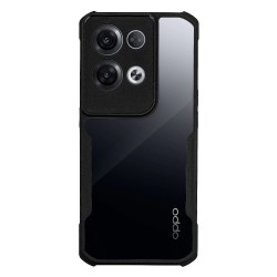 Husa SILKASE pentru OPPO Reno 8 Pro, camera protection, AntiGravity, AntiShock, negru/transparent