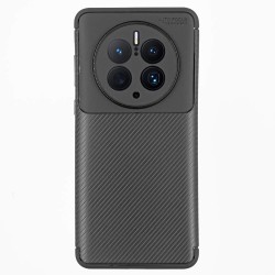 Husa SILKASE pentru Huawei Mate 50 Pro, silicon carbon, protectie camera, culoare negru