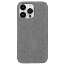 Husa alcantara MagSafe SILKASE pentru Apple iPhone 14 Pro, culoare gri