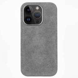 Husa alcantara MagSafe SILKASE pentru Apple iPhone 14 Pro Max, culoare gri