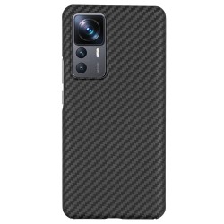 Husa fibra de carbon SILKASE pentru Xiaomi 12T Pro, aramid kevlar, negru mat