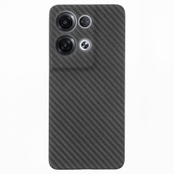 Husa fibra de carbon SILKASE pentru Oppo Reno 8 Pro, aramid kevlar, negru mat