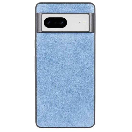 Husa alcantara SILKASE pentru Google Pixel 7, material soft, culoare albastru (Telefoane Google, H2157) by www.silkase.ro