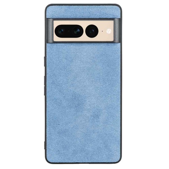 Husa alcantara SILKASE pentru Google Pixel 7 Pro, material soft, culoare albastru (Telefoane Google, H2160) by www.silkase.ro