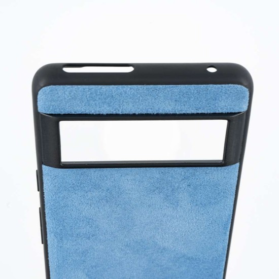 Husa alcantara SILKASE pentru Google Pixel 7 Pro, material soft, culoare albastru (Telefoane Google, H2160) by www.silkase.ro