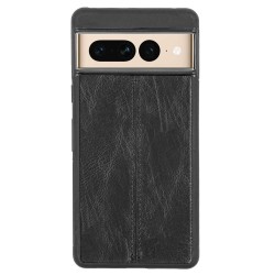 Husa pentru Google Pixel 7 Pro, SILKASE, imitatie piele, silicon, culoare negru