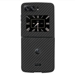 Husa fibra carbon SILKASE pentru Motorola Razr 2022 , aramid kevlar, negru