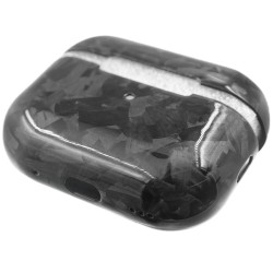 Husa fibra Carbon SILKASE pentru Airpods Pro 2, culoare negru, kevlar forged lucios