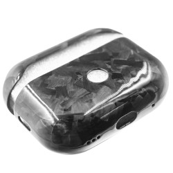 Husa fibra Carbon SILKASE pentru Airpods Pro 2, culoare negru, kevlar forged lucios Husa fibra Carbon SILKASE pentru Airpods Pro 2, culoare negru, kevlar forged lucios