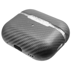 Husa fibra Carbon SILKASE pentru Airpods Pro 2, culoare negru, kevlar mat