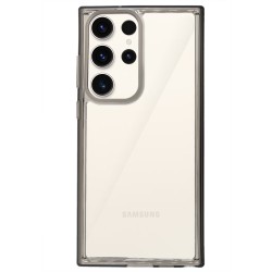 Husa SILKASE pentru Samsung Galaxy S23 Ultra, silicon transparent/negru