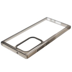 Husa SILKASE pentru Samsung Galaxy S23 Ultra, silicon transparent/negru