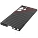 Husa fibra de carbon SILKASE MagSafe pentru Samsung S23 Ultra, protectie camera, aramid kevlar, negru/rosu (Telefoane Samsung, H2191) by www.silkase.ro
