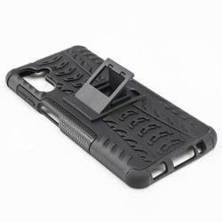 Husa SILKASE pentru Samsung Galaxy A04s, Armor Stand, plastic/cauciuc, negru