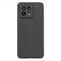 Husa fibra de carbon SILKASE MagSafe pentru Xiaomi 13, protectie camera, aramid kevlar, negru
