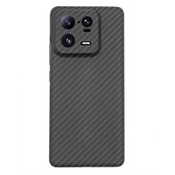 Husa fibra de carbon SILKASE MagSafe pentru Xiaomi 13 Pro, protectie camera, aramid kevlar, negru