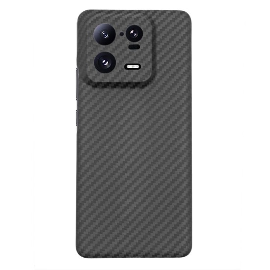 Husa fibra de carbon SILKASE MagSafe pentru Xiaomi 13 Pro, protectie camera, aramid kevlar, negru (13 Pro, H2220) by www.silkase.ro
