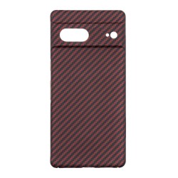 Husa fibra de carbon SILKASE pentru Google Pixel 7, aramid kevlar, negru/rosu Husa fibra de carbon SILKASE pentru Google Pixel 7, aramid kevlar, negru/rosu