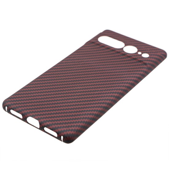 Husa fibra de carbon SILKASE pentru Google Pixel 7 Pro, aramid kevlar, negru/rosu (Telefoane Google, H2222) by www.silkase.ro