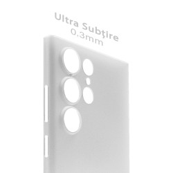 Husa 0.3mm SILKASE pentru Samsung Galaxy S23 Ultra, subtire, plastic mat, culoare alb/transparent