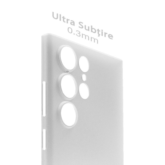 Husa 0.3mm SILKASE pentru Samsung Galaxy S23 Ultra, subtire, plastic mat, culoare alb/transparent (Telefoane Samsung, H2227) by www.silkase.ro
