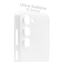Husa 0.3mm SILKASE pentru Samsung Galaxy S23, subtire, plastic mat, culoare alb/transparent Husa 0.3mm SILKASE pentru Samsung Galaxy S23, subtire, plastic mat, culoare alb/transparent