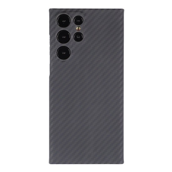 Husa fibra de carbon SILKASE pentru Samsung Galaxy S23 Ultra, protectie camera, aramid kevlar, negru carbon (Telefoane Samsung, H2235) by www.silkase.ro