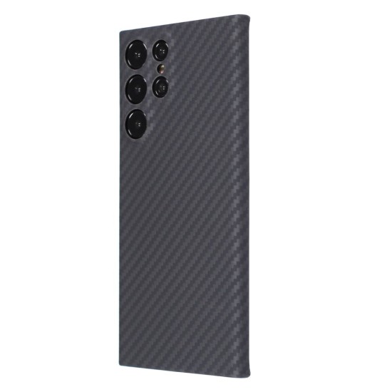 Husa fibra de carbon SILKASE pentru Samsung Galaxy S23 Ultra, protectie camera, aramid kevlar, negru carbon (Telefoane Samsung, H2235) by www.silkase.ro