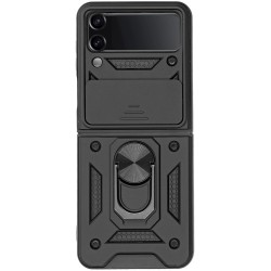 Husa SILKASE pentru Samsung Z Flip 4, camera privacy, plastic, culoare negru