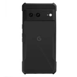 Husa SILKASE pentru Google Pixel 7,Camera Protection, Antischock ,AntiGravity, negru/transparent