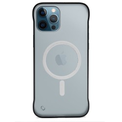 Husa SILKASE FrameLess MagSafe iPhone 12 Pro Max, negru/transparent