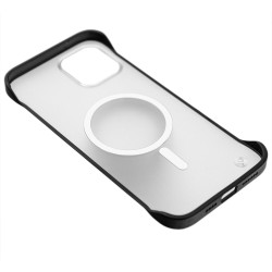 Husa SILKASE FrameLess MagSafe iPhone 12 Pro Max, negru/transparent