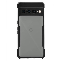 Husa SILKASE pentru Google Pixel 7 Pro,Camera Protection, Antischock ,AntiGravity, negru/transparent