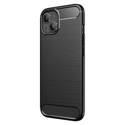 Husa SILKASE Pentru iPhone 13, silicon carbon, culoare negru