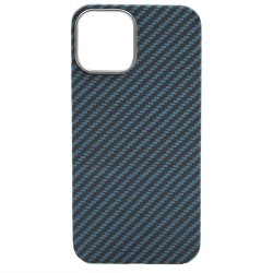 Husa fibra carbon SILKASE pentru Apple iPhone 12 , aramid kevlar, albastru Husa fibra carbon SILKASE pentru Apple iPhone 12 , aramid kevlar, albastru