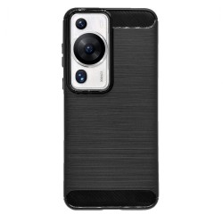 Husa SILKASE pentru Huawei P60/ P60 Pro, silicon carbon, culoare negru