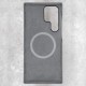 Husa Full alcantara MagSafe SILKASE pentru Samsung Galaxy S23 Ultra, culoare gri (Telefoane Samsung, H2289) by www.silkase.ro