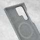 Husa Full alcantara MagSafe SILKASE pentru Samsung Galaxy S23 Ultra, culoare gri (Telefoane Samsung, H2289) by www.silkase.ro