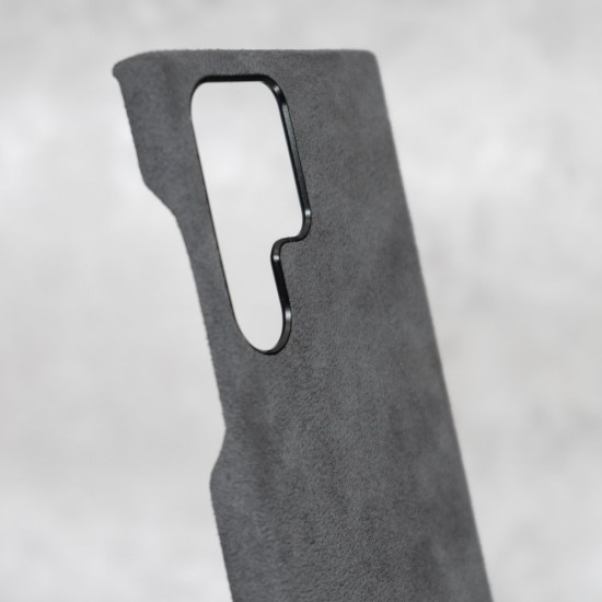 Husa Full alcantara MagSafe SILKASE pentru Samsung Galaxy S23 Ultra, culoare negru (Telefoane Samsung, H2290) by www.silkase.ro