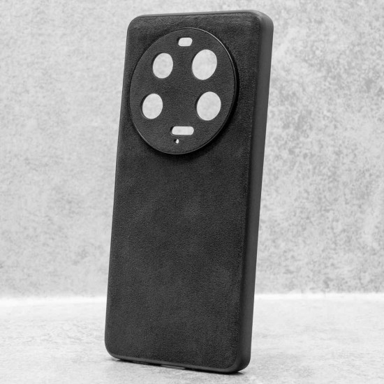 Husa alcantara SILKASE pentru Xiaomi 13 Ultra, material soft, culoare negru (13 Ultra, H2301) by www.silkase.ro