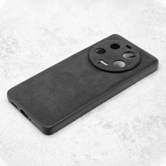 Husa alcantara SILKASE pentru Xiaomi 13 Ultra, material soft, culoare negru (13 Ultra, H2301) by www.silkase.ro