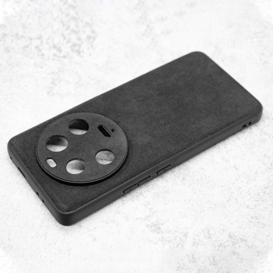 Husa alcantara SILKASE pentru Xiaomi 13 Ultra, material soft, culoare negru (13 Ultra, H2301) by www.silkase.ro