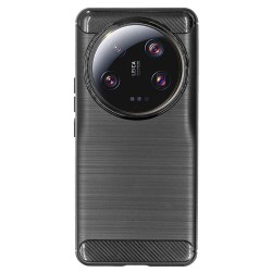 Husa SILKASE pentru Xiaomi 13 Ultra, AutoFocus, silicon carbon, culoare negru