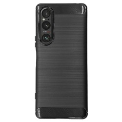 Husa SILKASE pentru Sony Xperia 1 V, AutoFocus, silicon carbon, culoare negru