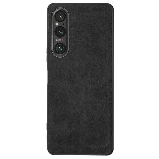 Husa alcantara SILKASE pentru Sony Xperia 1 V, material soft, culoare negru (Xperia 1 V, H2316) by www.silkase.ro
