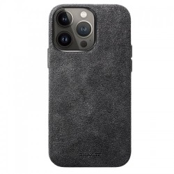 Husa Full alcantara MagSafe SILKASE pentru Apple iPhone 14 Pro Max, culoare negru