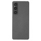 Husa fibra de carbon SILKASE pentru Sony Xperia 1 V aramid kevlar, culoare negru (Xperia 1 V, H2322) by www.silkase.ro