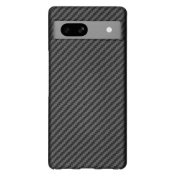 Husa fibra de carbon SILKASE pentru Google Pixel 7A aramid kevlar, culoare negru