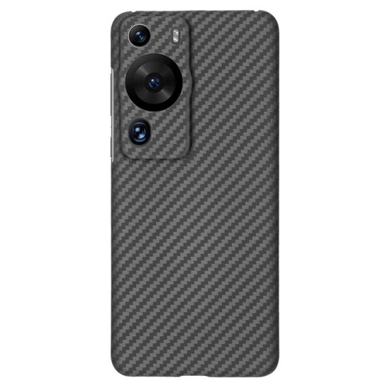 Husa fibra de carbon SILKASE pentru Huawei P60 Pro, aramid kevlar, culoare negru (P60, H2324) by www.silkase.ro