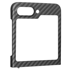 Husa fibra de carbon SILKASE pentru Samsung Z Flip 5, aramid kevlar, camera protection, culoare negru 